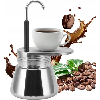 Kávovar MOKA KONVICE NA KÁVU OCELOVÁ PŘENOSNÁ VELKÁ KAPACITA PRO KEMPINK