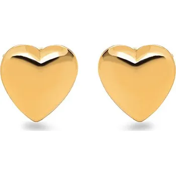 Náušnice Napichovací náušnice hladká srdíčka, 14K IZ20183 + dárkové balení LUXUS zdarma