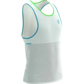 Pánské tílko Pánské běžecké tílko Compressport PRO RACING SINGLET M M Bílá, Modrá, Světle zelená