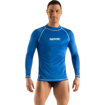 Neoprenové oblečení Triko rashguard s dlouhým rukávem pánské Seac Sub T-SUN modré, SEAC SUB XL