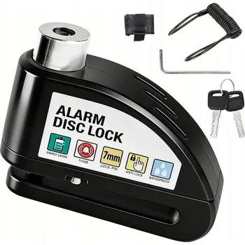 Motozámek ZÁMEK KOTOUČOVÉ BRZDY S ALARMEM 110 DB SKÚTR MOTOCYKL ČTYŘKOLKA ATV