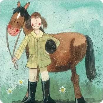 Obraz Podložka pod hrnek s jezdeckým motivem 10 x 10 cm