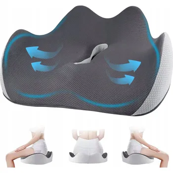 Polštář ORTOPEDICKÝ POLŠTÁŘ NA SEDADLO BEDERNÍ PĚNA S PAMĚTÍ DO AUTA