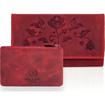 Peněženka Paolo Peruzzi dámská peněženka z pravé kůže červená