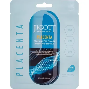 Pleťová maska Textilní maska Placenta Jigott Placenta Real Ampoule Mask 27ml