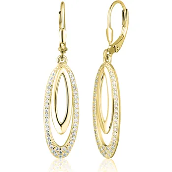 Náušnice Pozlacené stříbrné visací náušnice se zirkony JVD SVLE2573XJ6GO00