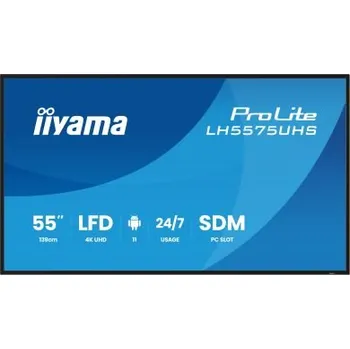 Monitor 55" iiyama LH5575UHS-B2AG:IPS,4K UHD,Android,24/7 (LH5575UHS-B2AG)