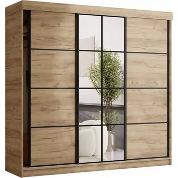 Šatní skříň Skříň Tanger se zrcadlem 250 dub craft zlatý