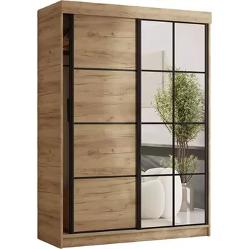 Šatní skříň Skříň Tanger se zrcadlem 138 dub craft zlatý