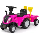 Odrážedlo NEW HOLLAND T7 traktor růžový s přívěsem