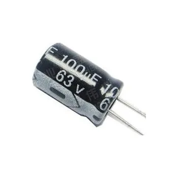 Elektronická součástka 100u/63V 85° 8x12x5mm, elektrolyt.kondenzátor radiální