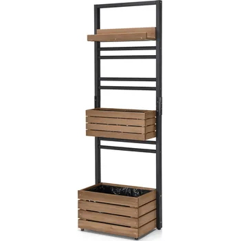 Držák na květináč a truhlík 723920 - Tchibo - Zelená stěna s flexibilně zavěsitelnými policemi »Elin« - barva: černá