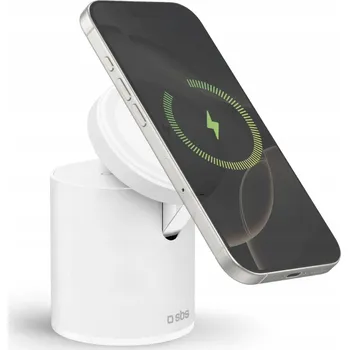 Univerzální indukční nabíječka SBS 2v1 MagSafe 15W USB-C Bílá