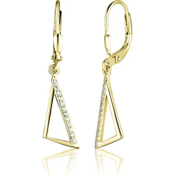 Náušnice Pozlacené stříbrné visací náušnice se zirkony JVD SVLE2513XJ6GO00