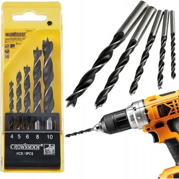 Vrták Wiertła Do Drewna Zestaw Wierteł 4-10 mm 5 kusů sada Vrták HCS Strong