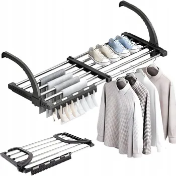 Sušák na prádlo ROZKLÁDACÍ SUŠÁK NA BALKON K MONTÁŽI NA ZEĎ, NASTAVITELNÝ 64-110CM