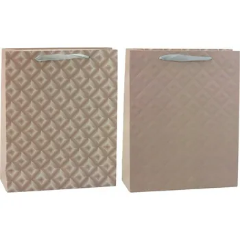Dárková taška Dárková taška s ražbou béžová 32 x 26 x 10 cm