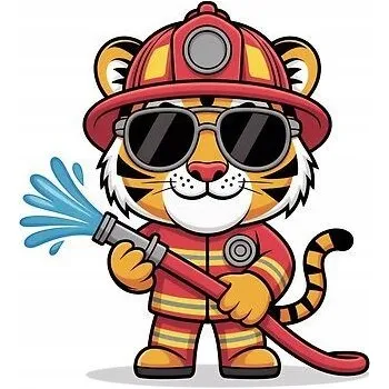 Fototapeta Nažehlovačka Termo Aplikace Nálepka na Oblečení Tygr Hasič