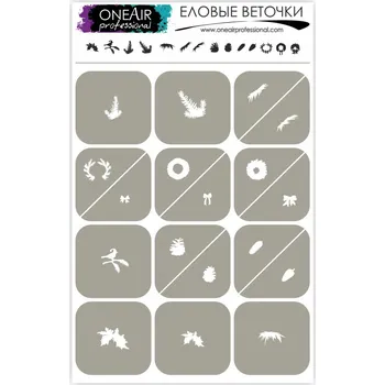 Šablona pro airbrush OneAir – Smrkové větvičky