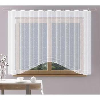 Hotová záclona nebo balkonový komplet, Christina , bílá