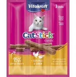 Vitakraft 18g/3ks Cat Stick mini drůbež+játra AKCE