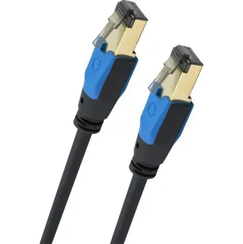 Datový kabel Oehlbach D1C19354 RJ45 síťové kabely, propojovací kabely CAT 8.1 3.00 m černá 1 ks