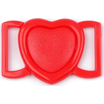 Plavkové zapínání srdce šíře 20 mm plastové, střední, 5 červená