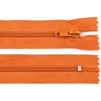 Zip Spirálový zip No 5 délka 18 cm POL, malé, 158 oranžová