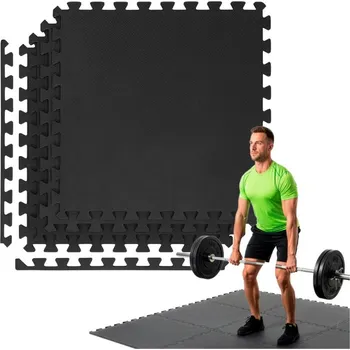 Pěnový válec Pěnová podložka na cvičení 60x60x1,2 cm sada 4ks ACTIGET ACT0035 grafitová