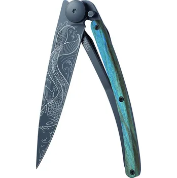 Sport Kapesní nůž Deejo 1GB145 Tattoo Black 37g blue beech Fish