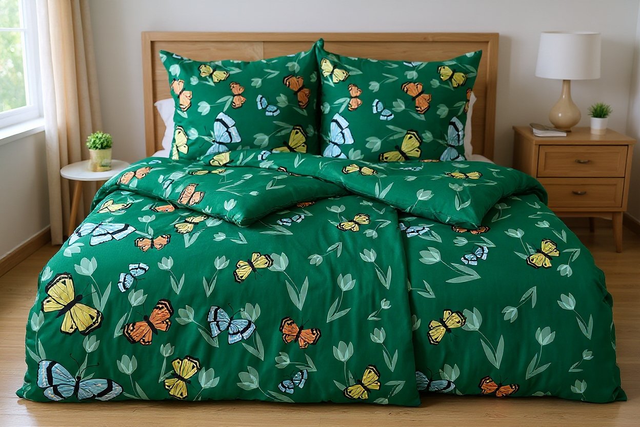 Povlečení z mikrovlákna s bavlněným efektem TERELA zelené