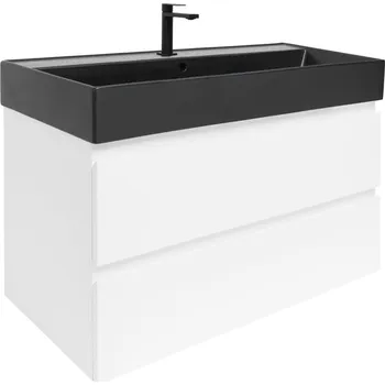 Koupelnový nábytek SAT Koupelnová skříňka s umyvadlem SAT B-Way 99x50x45 cm bílá lesk BWAY2100WU2B2B BWAY2100WU2B2B