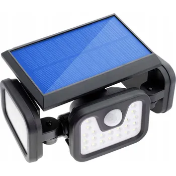 LED reflektor se senzorem a solárním panelem 15W 6000K