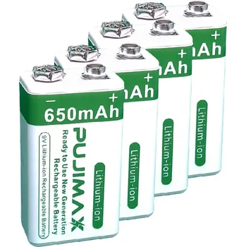 Článková baterie nabíjecí Lith. baterie 9V/650mAh (1000 cyklů) 4ks