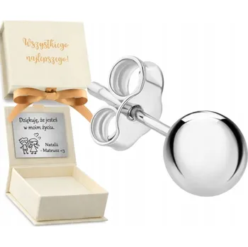 Náušnice Stříbrná náušnice Kulička 4 Mm Helix 925 Stříbro jako Dárek Gravírování