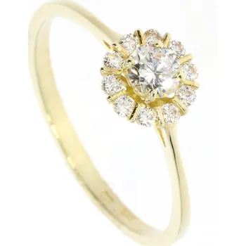 Šperk Zlatnictví Helios Zářivý jemný prsten se zirkony Velikost: 52, Váha: 1,5g