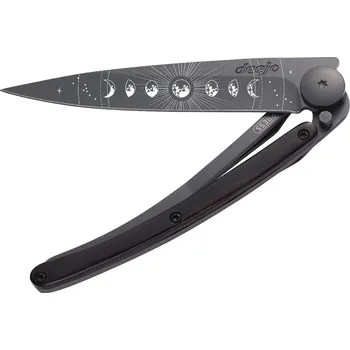 Sport Kapesní nůž Deejo 1GB162 Tattoo Black 37g ebony wood Moon Phase