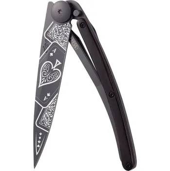 Sport Kapesní nůž Deejo 1GB151 Tattoo Black 37g ebony wood Good Luck