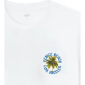 Celio Tričko Mexpalmi 1171292 Bílá M