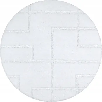 Koupelnová předložka KOUPELNOVÁ PŘEDLOŽKA kulatá 67 cm LINIE bílá PROTISKLUZOVÁ MĚKKÁ #KPL284