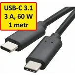 Emos USB-C 3.1 / USB-C 3.1 | Nabíjecí a datový kabel | 1 m | 3 A | 60 W | SM7022BL