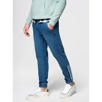 Pánské džínové tepláky s lemováním - modré V3 OM-PADJ-0156 - L