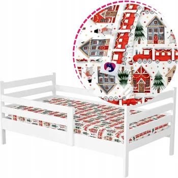 Prostěradlo Prostěradlo 140x90 s gumou do dětské postele Zimní vánoční vzory