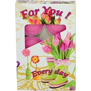 Svíčka Parafínová čajová svíčka orchidej Adpal 6 ks