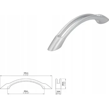 Nábytkové kování Nábytková úchytka SIRO 1026-135ZN2 chrom matný, hliník
