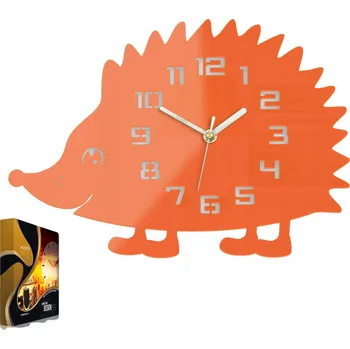 Hodiny Nástěnné hodiny ve tvaru ježka Akrylový ježek Orange Kulatý Quartzové