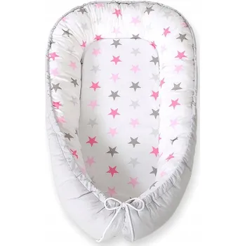 Zavinovačka Kokon dětská ohrádka zavinovačka Premium BOBONO hvězdičky růžová šedá