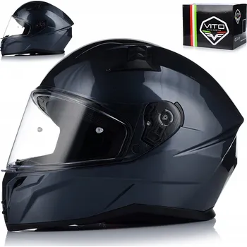 Helma na motorku MOTOCYKLOVÁ PŘILBA | VITO MARELLI METAL GREY | INTEGRÁLNÍ S PINLOCKEM