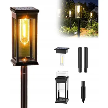 Venkovní osvětlení 2x Solární Lampa LED Zahradní Zapichovací Svítilna Teplá Bílá IP65