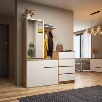 Předsíňová stěna Předsíňová stěna RUMIA - dub artisan / bílá